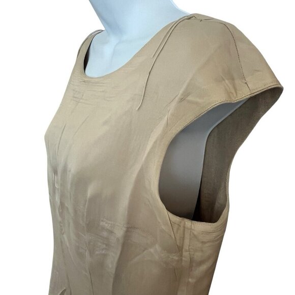 Talbots Maxi Linen Dress Floral Embroidery Cap Sleeve 10 Neutral Coastal Summer - Picture 14 of 16